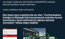 Kuvvet komutanlarının, Malazgirt’teki programda sahneye çıkmadığı iddialarına ilişkin açıklama