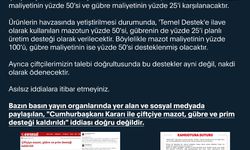 Cumhurbaşkanı Kararı ile çiftçiye mazot, gübre ve prim desteğinin kaldırıldığı iddiasına ilişkin açıklama