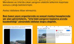 “Urla’daki yangının başlama anında kaydedildiği” yönündeki iddialar doğru değildir