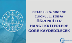 Ortaokul 5. Sınıf ve ilkokul 1. Sınıfa Öğrenciler Hangi Kriterlere Göre Kaydedilecek