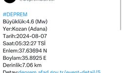 Adana’da 4,6 büyüklüğünde deprem meydana geldi