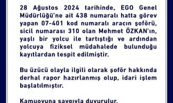 Ankara’da yolcuyu darp eden otobüs şoförü hakkında işlem başlatıldı