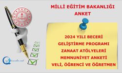 2024 Yılı Beceri Geliştirme Programı Zanaat Atölyeleri Memnuniyet Anketi Veli, Öğrenci ve Öğretmen