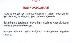 Çalışma ve Sosyal Güvenlik Bakanlığı: "(Tuzla’daki göçük) Olayla ilgili inceleme yapmak üzere müfettiş görevlendirilmiştir"