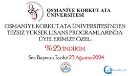 Osmaniye Korkut Ata Üniversitesi'nin Güz Dönemi Yüksek Lisans Programlarının Başvuruları Başladı