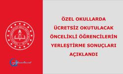 Özel Okullarda Ücretsiz Okutulacak Öncelikli Öğrencilerin Yerleştirme Sonuçları Açıklandı