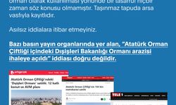 Dışişleri Bakanlığı Ormanı arazisinin ihaleye açıldığı iddialarına dair açıklama