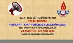 Açık Öğretim İmam Hatip Lisesi 2024- 2025 eğitim öğretim yılı 1. dönem yeni kayıt ve kayıt yenileme işlemleri duyurusu