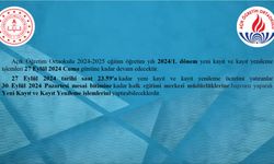 Açık Öğretim Ortaokulu 1. Dönem Yeni Kayıt ve Kayıt Yenileme İşlemleri 27 Eylül 2024 Cuma gününe kadar yapılabilecek