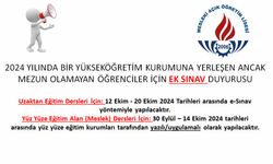 2024 Yılında Yükseköğretim Kurumlarına Yerleşen Öğrenciler İçin Ek Sınav Duyurusu