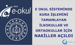 E-Okul Sisteminde Kura İşlemini Tamamlayan İlkokullar Ve Ortaokullar İçin Nakiller Açıldı