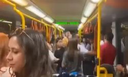 Metroda yer verme kavgası kamerada