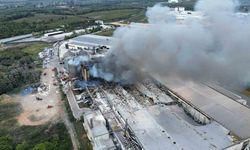 Patlamanın yaşandığı fabrika havadan görüntülendi