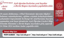 Açık Öğretim Liseleri Yeni Kayıt İşlemleri, E-Devlet Kapısı Üzerinden Yapılabilecek