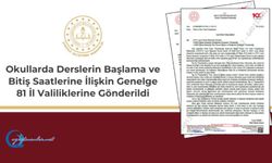 İşte, Okullarda Derslerin Başlama ve Bitiş Saatlerine İlişkin Genelge