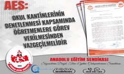 AES: Okul Kantinlerinin Denetlenmesi Kapsamında Öğretmenlere Görev Verilmesinden Vazgeçilmelidir