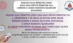 Mesleki Açık Öğretim Lisesi 2024-2025 eğitim öğretim yılı: e-Sınav Randevu Duyurusu