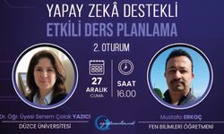 "Yapay Zeka Destekli Etkili Ders Planlama"  Çevrim İçi Eğitimi yapılacak