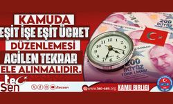 Kamuda Eşit İşe Eşit Ücret Düzenlemesi Acilen Tekrar Ele Alınmalıdır.