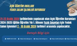 Açık Öğretim Okulları Yedek Salon İşlemleri