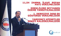 11,54 Zama İlave Refah Payı Verilmelidir