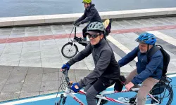 İzmir'de pedallar görme engelliler için çevrildi