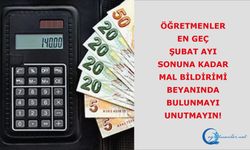 Öğretmenler en geç Şubat ayı sonuna kadar Mal Bildirimi Beyanında bulunmayı unutmayın!