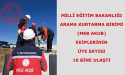 Millî Eğitim Bakanlığı Arama Kurtarma Birimi (MEB AKUB) ekiplerinin üye sayısı 10 bine ulaştı