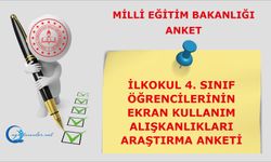 İlkokul 4. Sınıf Öğrencilerinin Ekran Kullanım Alışkanlıkları Araştırma Anketi