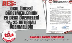 Okul öncesi öğretmenlerinin ek ders ücretleri yüzde 25 artırımlı ödenmelidir