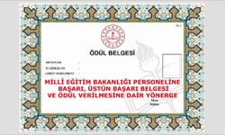 Millî Eğitim Bakanlığı Personeline Başarı, Üstün Başarı Belgesi Ve Ödül Verilmesine Dair Yönerge