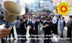 Okullarda Pedagojik Olmayan ve Şiddet İçeren Seminerlere İzin Verilmemelidir!