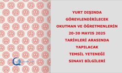 Yurt Dışında Görevlendirilecek Okutman ve Öğretmenlerin Temsil Yeteneği Sınavı Bilgileri