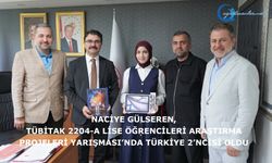 Naciye Gülseren, TÜBİTAK 2204-A Lise Öğrencileri Araştırma Projeleri Yarışması’nda Türkiye 2’ncisi oldu