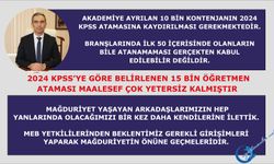 2024 KPSS’ye göre belirlenen 15 bin öğretmen ataması maalesef çok yetersiz kalmıştır