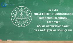 İl-İlçe Millî Eğitim Müdürlükleri Şube Müdürlerinin 2025 Yılı Bölge Hizmetine Bağlı Yer Değiştirme Sonuçları