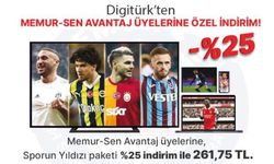 Memur-Sen Avantaj Üyelerine Özel; Digitürk İnternet ve Sporun Yıldızı paketinde indirim