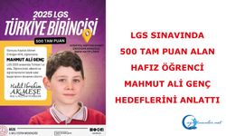 LGS sınavında 500 tam puan alan hafız öğrenci Mahmut Ali Genç hedeflerini anlattı