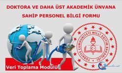 Doktora Ve Daha Üst Akademik Ünvana Sahip Personel Bilgi Formu