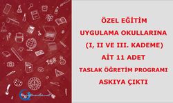 Özel Eğitim Uygulama Okullarına (I, II ve III. Kademe) Ait 11 Adet Taslak Öğretim Programı Askıya Çıktı