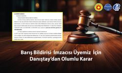 Barış Bildirisi İmzacısı Üyemiz İçin Danıştay’dan Olumlu Karar