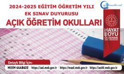 Açık Öğretim Liseleri Ek Sınav Duyurusu