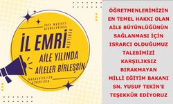Talebimizi karşılıksız bırakmayan Milli Eğitim Bakanı Sn. Yusuf Tekin’e teşekkür ediyoruz