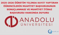 Muafiyet Başvurusunun Sonuçlanması ve Muafiyet İtiraz Başvurusu Hakkında Duyuru