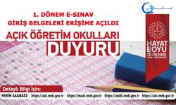 1. Dönem e-Sınav Giriş Belgeleri Erişime Açıldı