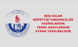 Boş Kalan Müfettiş Yardımcılığı Kadrolarına Yedek Adaylardan Atama Yapılmalıdır