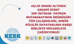 Açlık Sınırı Altında Asgari Ücret IMF-İktidar- Patron Mutabakatının Ürünüdür!
