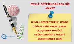 Duygu-Değer Temelli Kendi Dijital Etik Kurallarını Oluşturma Modülü Değerlendirme Anketini (Öğretmenler İçin)