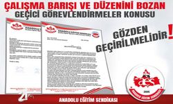 AES: Çalışma Barışı Ve Düzenini Bozan Geçici Görevlendirmeler Konusu Gözden Geçirilmelidir
