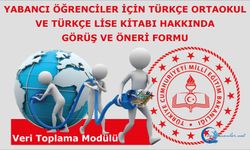 Yabancı Öğrenciler İçin Türkçe Ortaokul ve Türkçe Lise Kitabı Hakkında Görüş Ve Öneri Formu